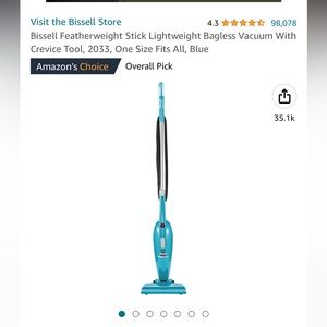 Bissell Featherweight Stick Lightweight Bagless Vacuum- Blue